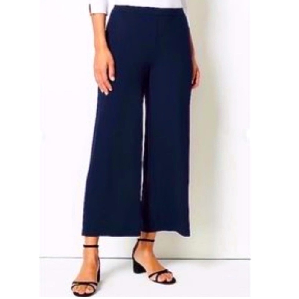Women's Navy Wide-Leg Pants
